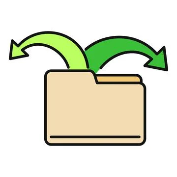 Folder with arrows indicating data transfer or sharing Illustrazione stock
