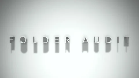 Folder audit 3D title animation white text on a white background Stock Footage 299647982