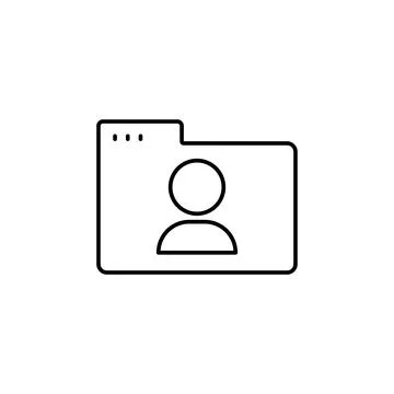 Folder avatar user icon. Simple line, outline vector of icons for ui and ux Illustrazione stock