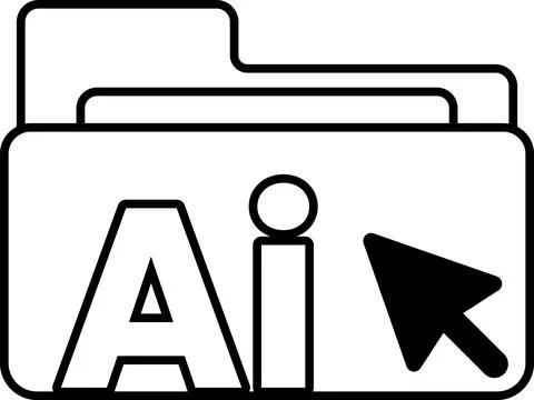 Folder with a background and white arrow pointing to the letter A Stock Illustration