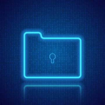 Folder on the background of digital data. Stock Illustration