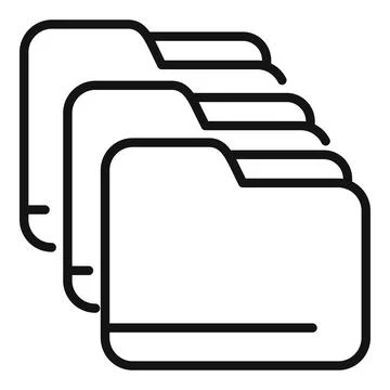 Folder backup icon outline vector. Data cloud Stock Illustration