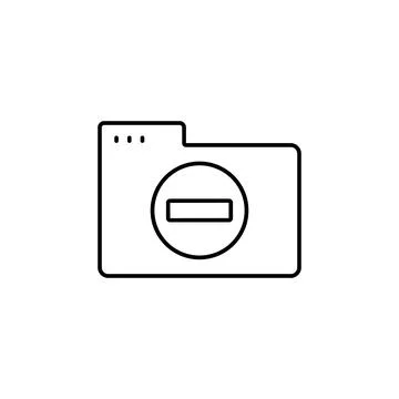 Folder ban icon. Simple line, outline vector of icons for ui and ux, website or Stock Illustration