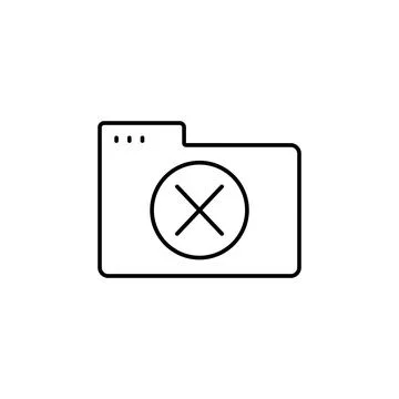 Folder ban icon. Simple line, outline vector of icons for ui and ux, website or Stock Illustration