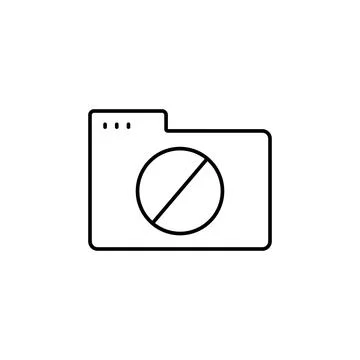 Folder ban icon. Simple line, outline vector of icons for ui and ux, website or Stock Illustration
