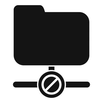 Folder being disconnected from network icon Stock Illustration