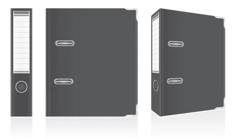 Folder black binder metal rings for office vector illustration Stock Illustration