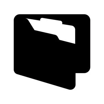 Folder black icon isolated on white background Stock Illustration