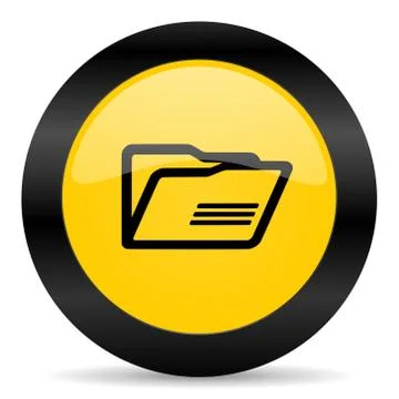 Folder black yellow web icon Stock Illustration
