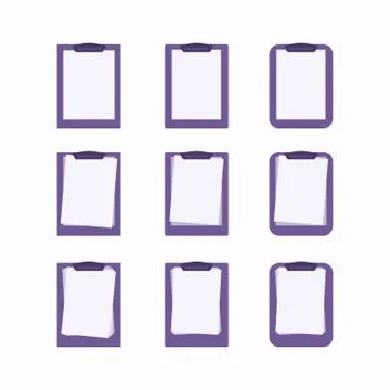 Folder with blank white sheet of paper mockup. Holder. Tablet for documents Stock Illustration