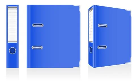 Folder blue binder metal rings for office vector illustration Stock Illustration
