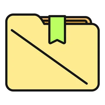 Folder with bookmark tag organizing digital files icon Stock Illustration