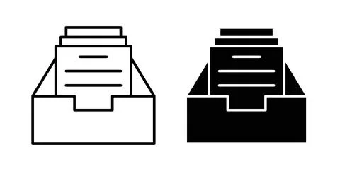 Folder box icon in black and white. vector icon pack for websites Stock Illustration