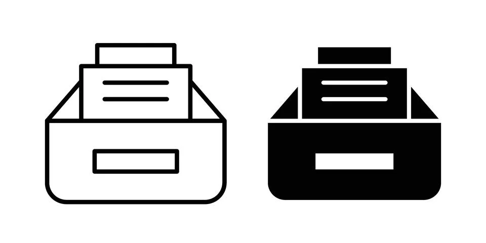Folder box icon black vector isolated on white Stock Illustration