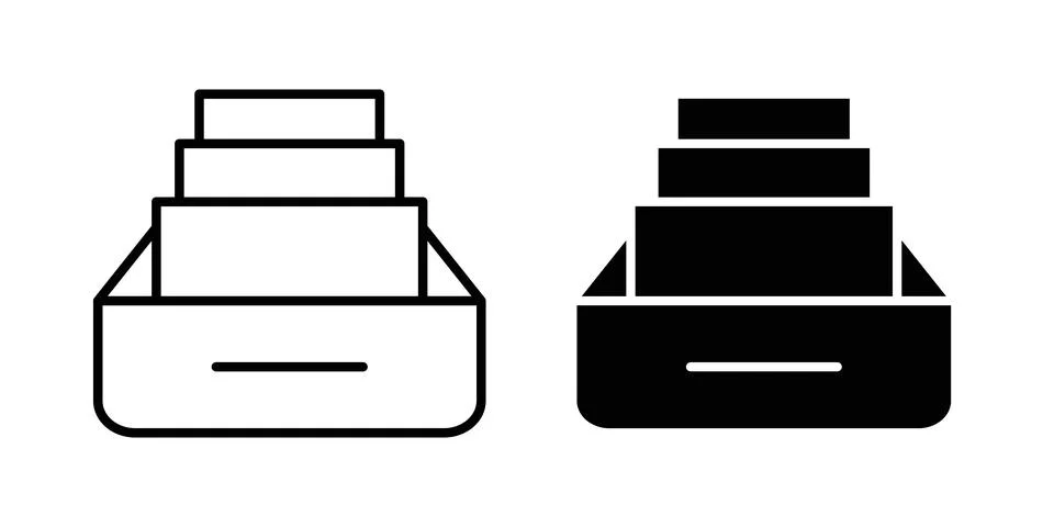 Folder box icon design. Illustration icons in linear and clipart pack Stock Illustration