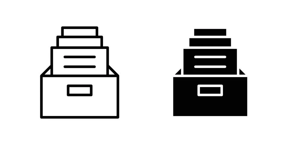 Folder box icon modern style vectors set Illustrazione stock