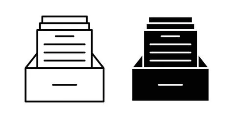 Folder box icon vector art Illustrations Stock Illustration