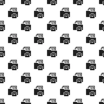 Folder briefcase pattern seamless Stock Illustration