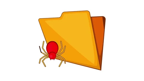 Folder with a bug icon animation Stock Footage 157175049