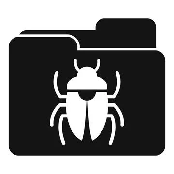 Folder bug icon simple vector. Fraud alert Stock Illustration