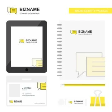 Folder Business Logo, Tab App, Diary PVC Employee Card and USB Brand Stationa Illustrazione stock