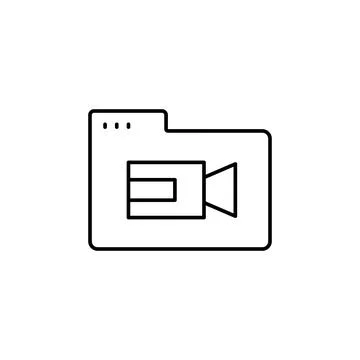 Folder camera icon. Simple line, outline vector of icons for ui and ux, website Illustrazione stock