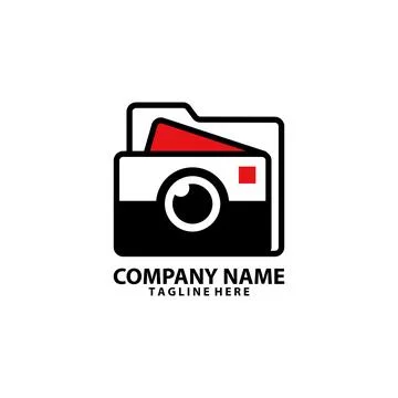 Folder camera logo design vector Stock Illustration