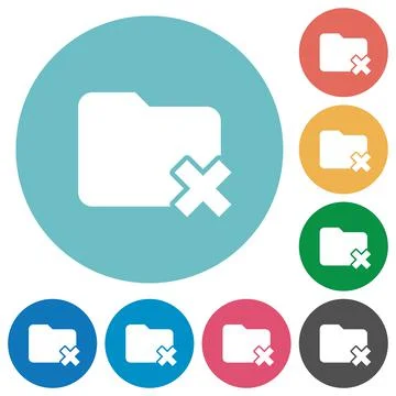 Folder cancel flat icons Stock Illustration