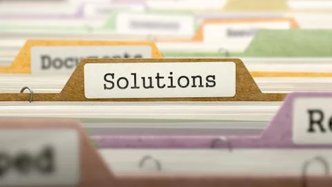 Folder in Catalog Marked as Solutions Stock-Illustration