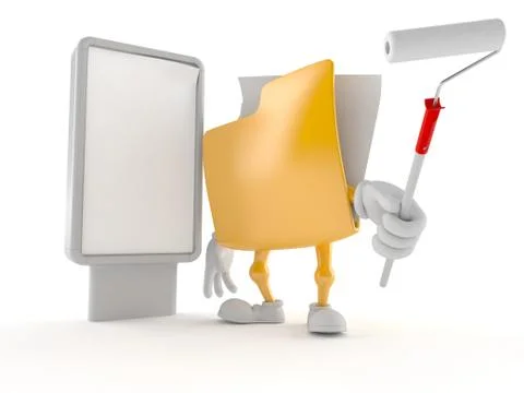 Folder character with blank billboard Stockillustratie
