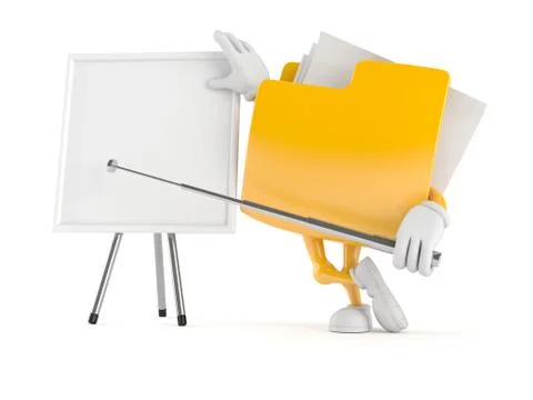 Folder character with blank whiteboard Stockillustratie