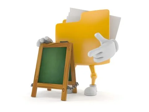 Folder character with chalk signboard 库存插图