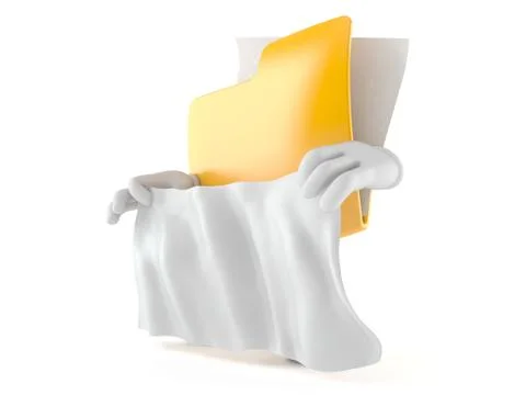 Folder character holding white sheet 库存插图