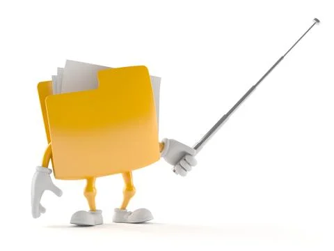 Folder character with pointer stick Illustrazione stock
