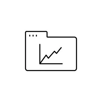 Folder chart icon. Simple line, outline vector of icons for ui and ux, website Stock Illustration