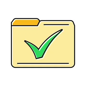 Folder check mark color icon vector illustration Stock Illustration