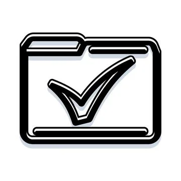 Folder with check mark concept approving data Ilustración de archivo