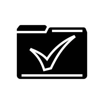 Folder check mark glyph icon vector illustration Stock Illustration