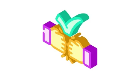 Folder check mark isometric icon animation Stock Footage 327289454