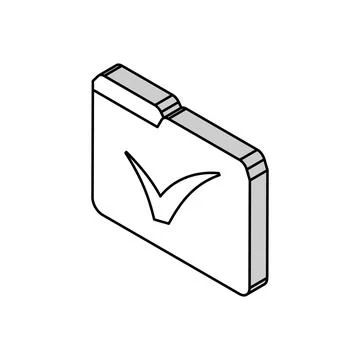 Folder check mark isometric icon vector illustration Stock Illustration
