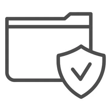 Folder with check mark line icon. Checked folder vector illustration isolated on Stock Illustration