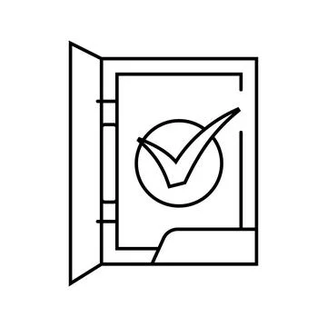 Folder check mark line icon vector illustration Stock Illustration