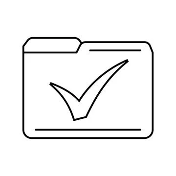 Folder check mark line icon vector illustration Illustrazione stock