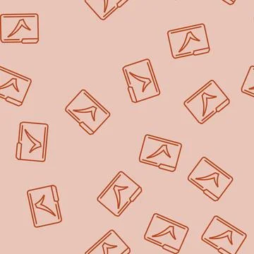 Folder check mark line seamless pattern Illustrazione stock