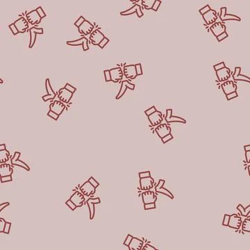 Folder check mark line vector seamless pattern Stock Illustration