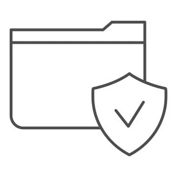Folder with check mark thin line icon. Checked folder vector illustration Stock Illustration