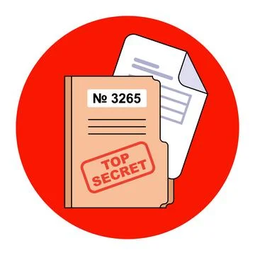 Folder with classified documents. hold dirt in your hand. state secret. Stock Illustration