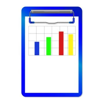 Folder with clipwith diagram  vector isolated on white Stock Illustration