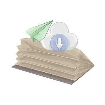 Folder with cloud Download 스톡 일러스트
