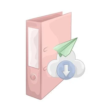 Folder with cloud Download 스톡 일러스트